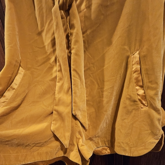 New Free People X Gia Romper Mustard  Spicy Chestnut Velvet Romper Size Large - Picture 5 of 14